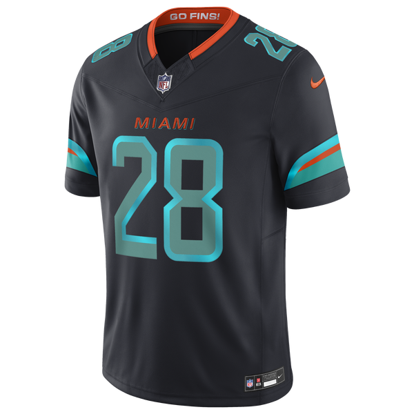 Nike Dolphins NFL Rival DA28 Limit Jersey - Men's - Black - Image 3