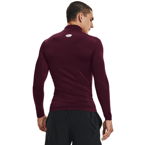 Under Armour CG Armour Comp Mock - Men's - White/Maroon - Image 2