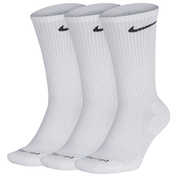Nike 3 Pack Dri-FIT Plus Crew Socks - Men's - Black/White - Image 2