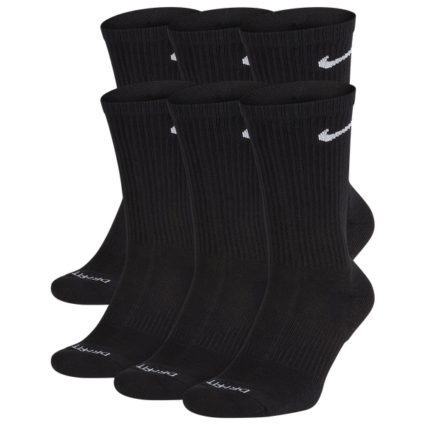 Nike 6 Pack Everyday Plus Cushioned Socks - Men's - Black/White
