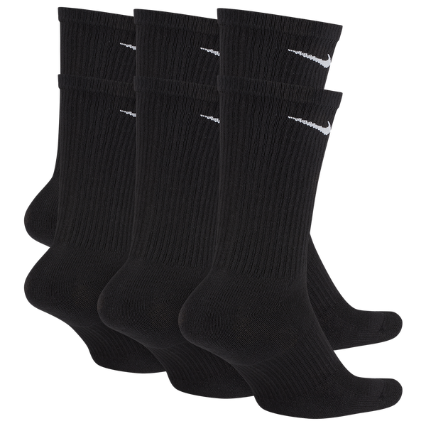 Nike 6 Pack Everyday Plus Cushioned Socks - Men's - Black/White - Image 3