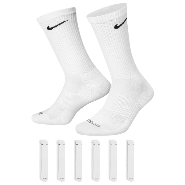 Nike 6 Pack Everyday Plus Cushioned Socks - Men's - Black/White