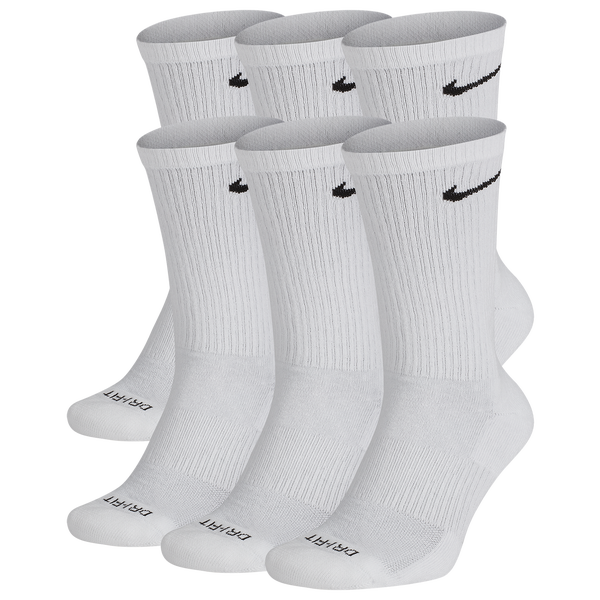 Nike 6 Pack Everyday Plus Cushioned Socks - Men's - Black/White - Image 2