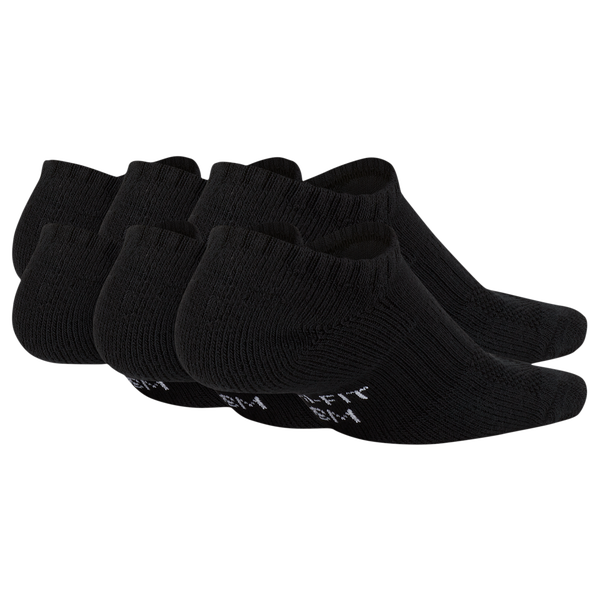 Nike 6 Pack Cushioned No-Show Socks - Boys' Grade School - Black/White - Image 3