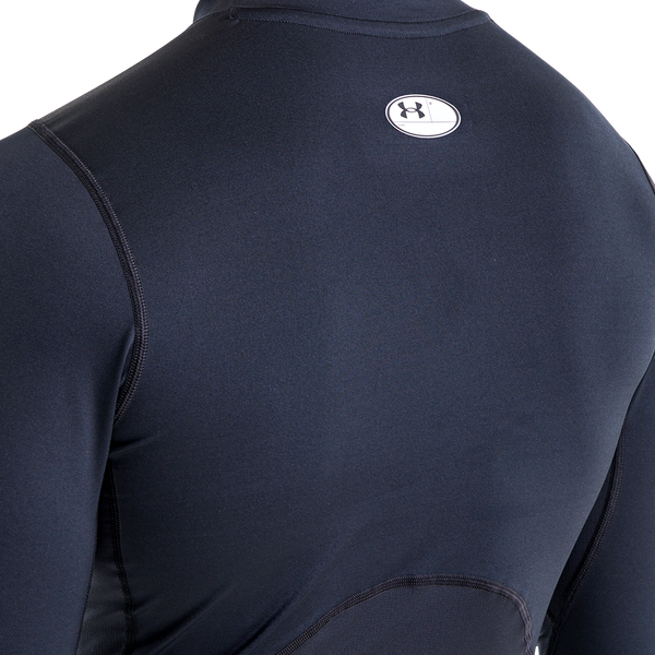 Under Armour HG Armour Comp Mock Long Sleeve - Men's - Black/White - Image 2