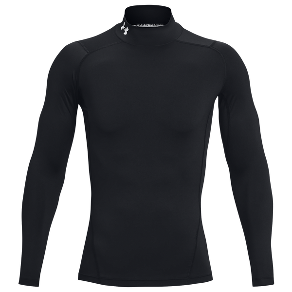 Under Armour HG Armour Comp Mock Long Sleeve - Men's - Black/White - Image 3