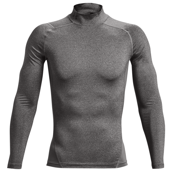Under Armour HG Armour Comp Mock Long Sleeve - Men's - Carbon Heather/Black - Image 3