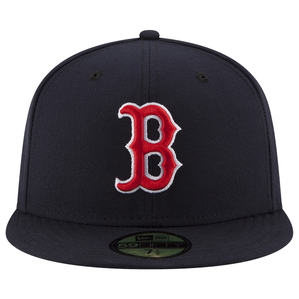 New Era Red Sox 59Fifty Authentic Cap - Adult - Navy/Red - Image 2