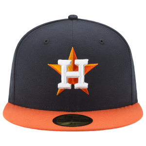 New Era Astros 59Fifty Authentic Cap - Adult - Orange/Navy