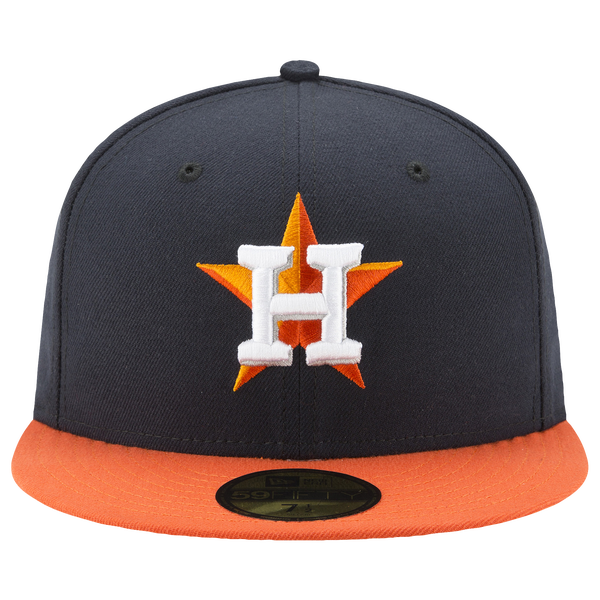 New Era Astros 59Fifty Authentic Cap - Adult - Orange/Navy