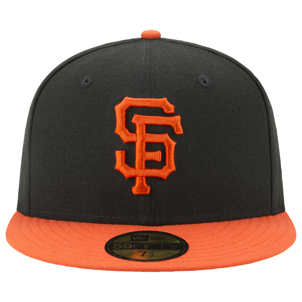 New Era Giants 59Fifty Authentic Cap - Adult - White/Black/Orange - Image 2