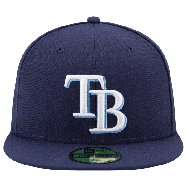 New Era Rays 59Fifty Authentic Cap - Adult - White/Navy