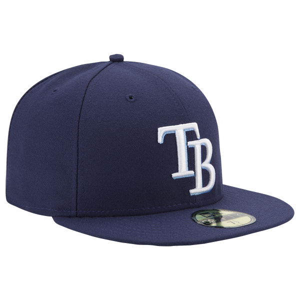 New Era Rays 59Fifty Authentic Cap - Adult - White/Navy - Image 4