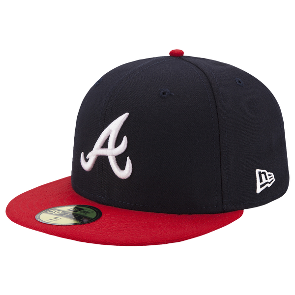 New Era Braves 59Fifty Authentic Cap - Adult - Navy/Red - Image 5