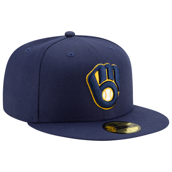 New Era Brewers 59Fifty Authentic Cap - Adult - Royal/Yellow - Image 4