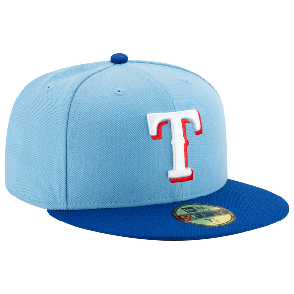 New Era Rangers 59Fifty Authentic Cap - Adult - Baby Blue/Royal/White - Image 4