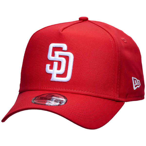 New Era Padres 9FORTY A-Frame Hat - Adult - White/Red