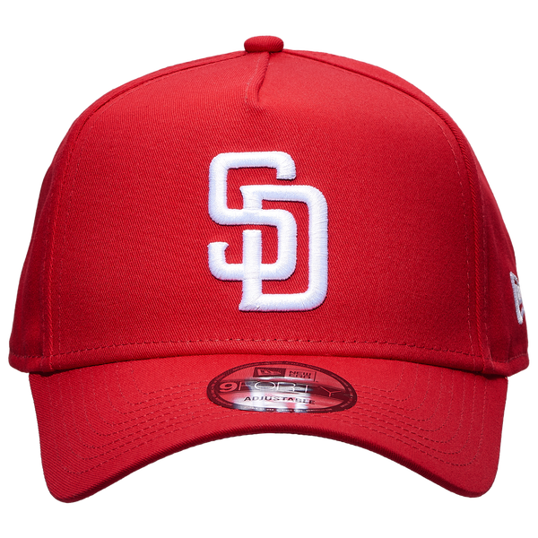 New Era Padres 9FORTY A-Frame Hat - Adult - White/Red - Image 2