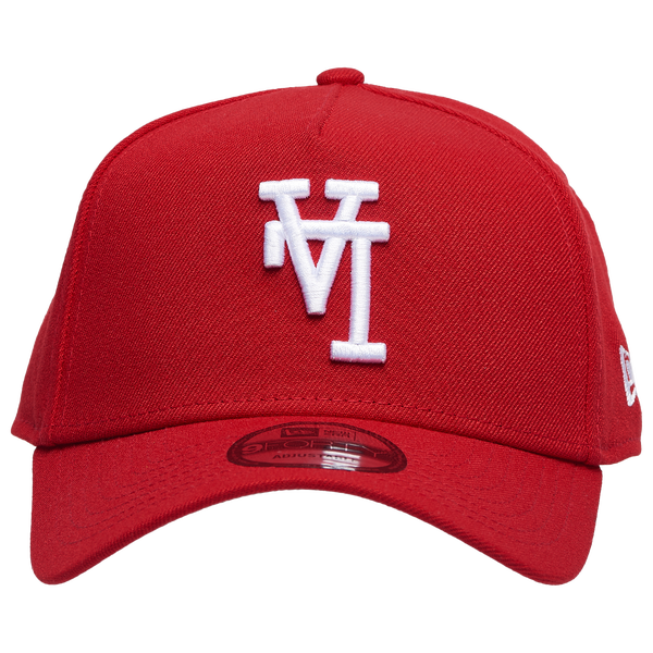 New Era Dodgers A Frame Upside LA Adjustable Cap - Men's - White/Red - Image 2