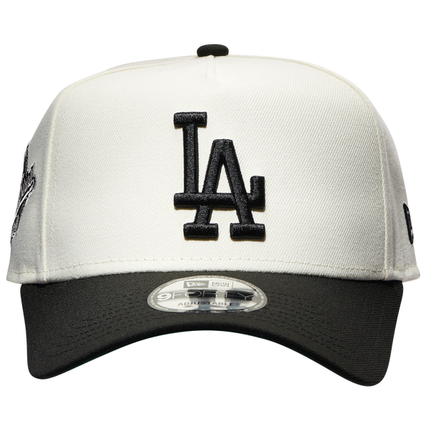 New Era Dodgers A Frame 2T Adjustable Cap - Men's - White/Black - Image 2
