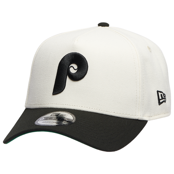 New Era Phillies 9FORTY A-Frame Cap - Adult - Black/White
