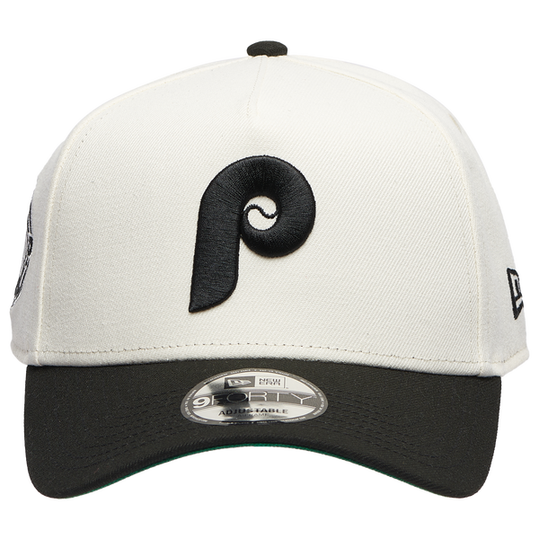 New Era Phillies 9FORTY A-Frame Cap - Adult - Black/White - Image 2