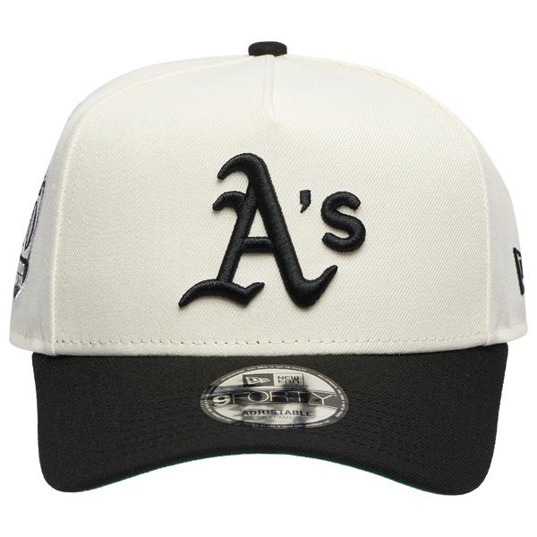 New Era A's 9FORTY A-Frame Cap - Adult - White/Black - Image 2