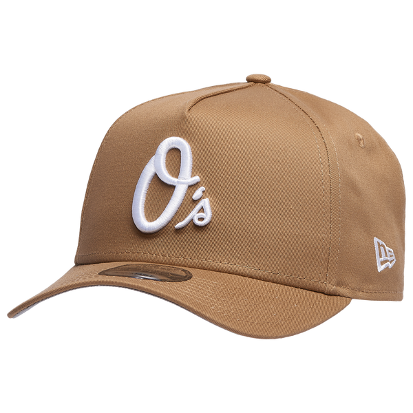 New Era Orioles A Frame Adjustable Cap - Men's - Khaki/White