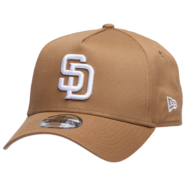 New Era Padres A Frame Adjustable Cap - Men's - Khaki/White