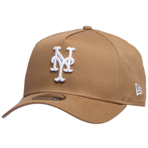 New Era Mets A Frame Adjustable Cap - Men's - Khaki/White