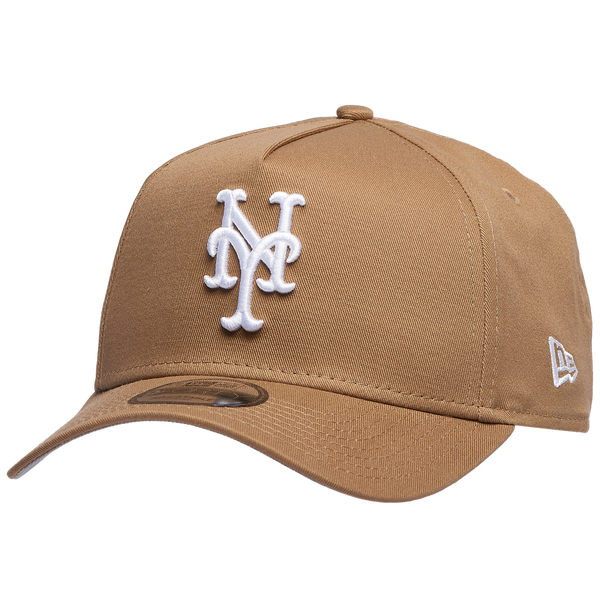 New Era Mets A Frame Adjustable Cap - Men's - Khaki/White