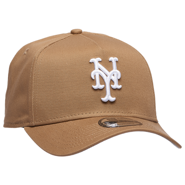New Era Mets A Frame Adjustable Cap - Men's - Khaki/White - Image 3