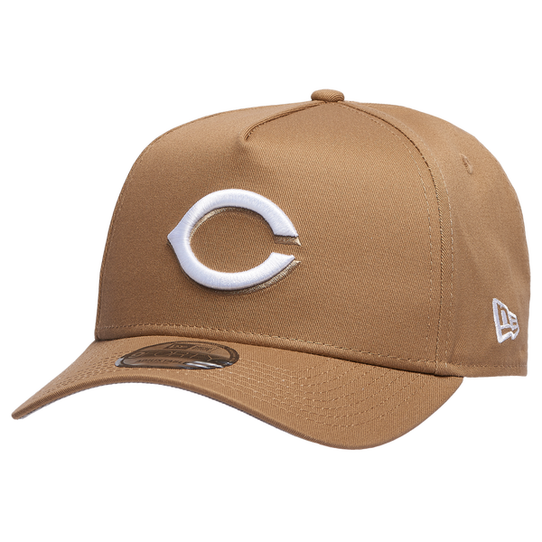 New Era Reds A Frame Adjustable Cap - Men's - White/Khaki