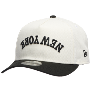 New Era Yankees 9Forty A-Frame Upside Wordmark Cap - Adult - Chrome/Black