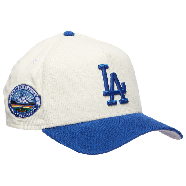 New Era Dodgers 940 A Frame Corduroy Cap - Men's - Chrome/Royal - Image 3