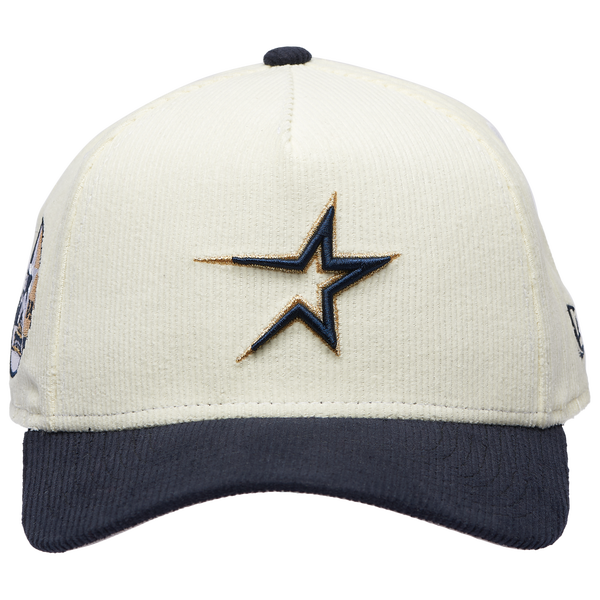 New Era Astros 940 A Frame Corduroy Cap - Men's - Chrome/Navy - Image 2