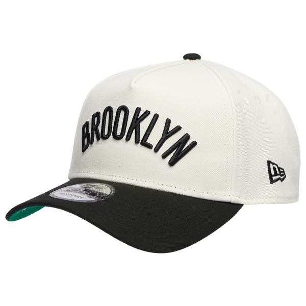New Era Nets Team 9FORTY A-Frame Chrome Cap - Men's - Chrome/Black