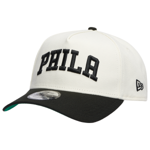 New Era 76ers Team 9FORTY A-Frame Chrome Cap - Men's - Black/Chrome