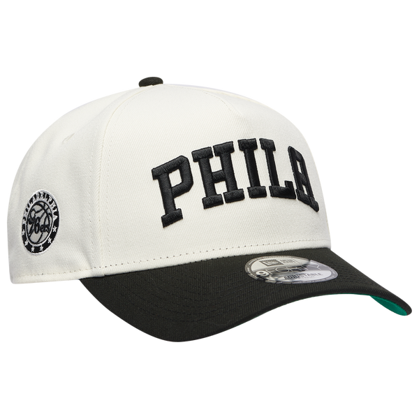 New Era 76ers Team 9FORTY A-Frame Chrome Cap - Men's - Black/Chrome - Image 3