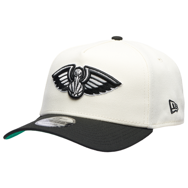 New Era Pelicans Team 9FORTY A-Frame Chrome Cap - Men's - Chrome/Black
