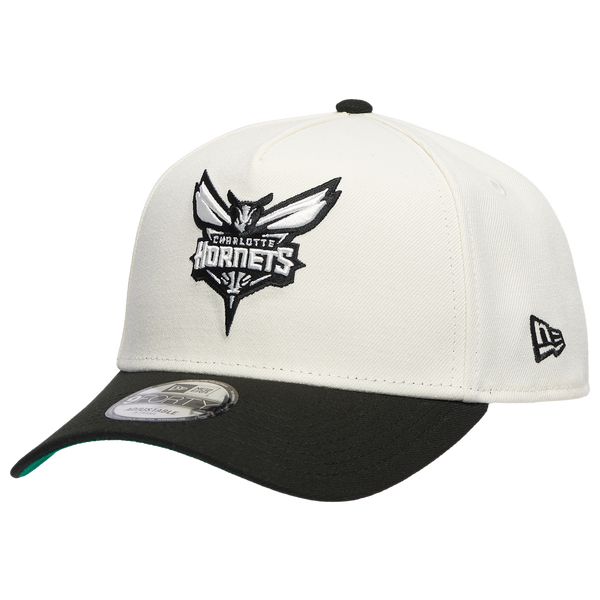 New Era Hornets Team 9FORTY A-Frame Chrome Cap - Men's - Black/Chrome
