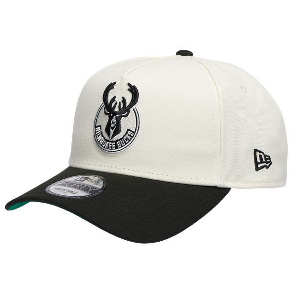New Era Bucks Team 9FORTY A-Frame Chrome Cap - Men's - Chrome/Black