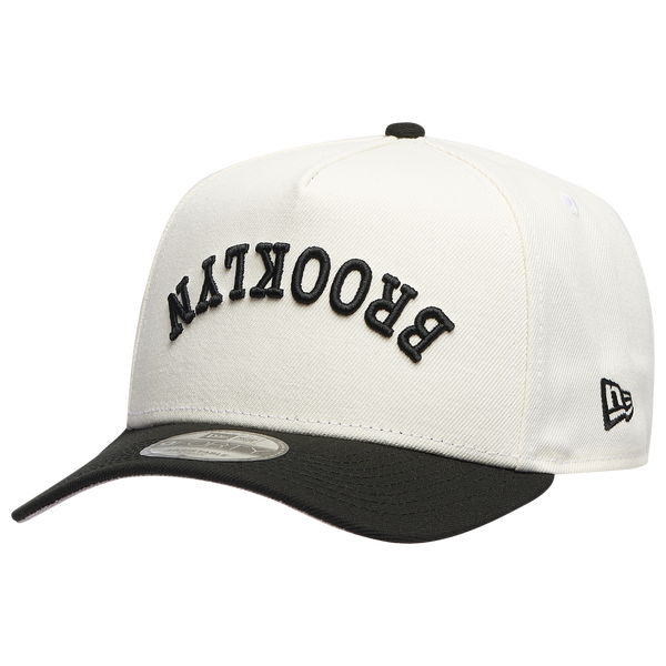 New Era Nets Two Toned City Upside Wordmark Cap - Adult - Chrome/Black