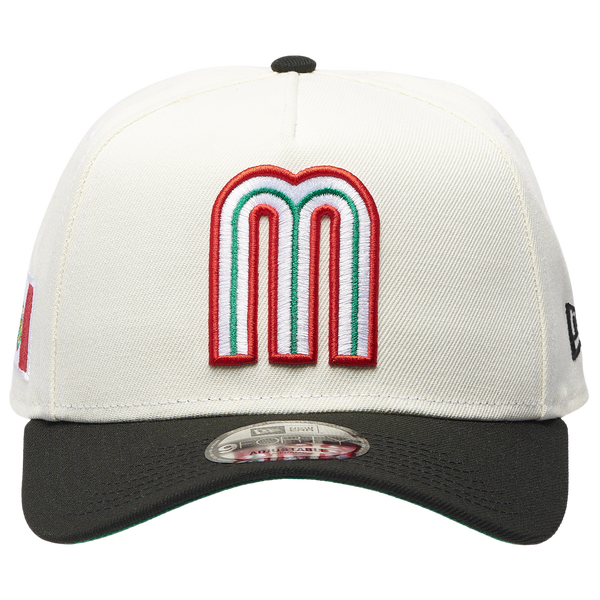 New Era Mexico 9Forty A-Frame Flag Cap - Adult - Black/White - Image 2