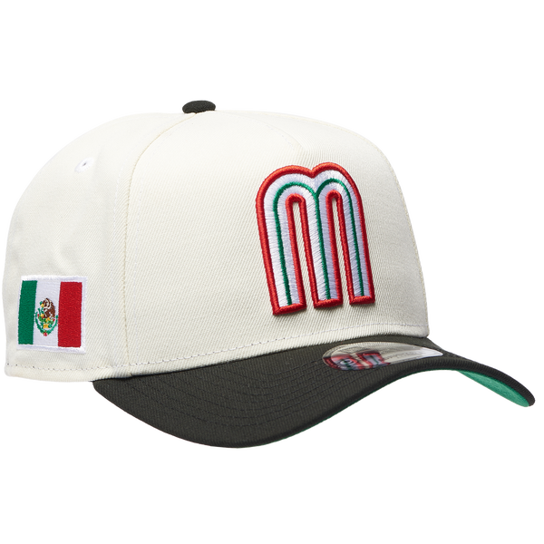 New Era Mexico 9Forty A-Frame Flag Cap - Adult - Black/White - Image 3