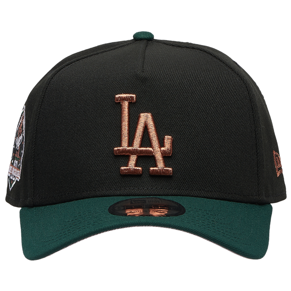 New Era Dodgers 9FORTY A-Frame Metallic Cap - Men's - Black/Green - Image 2