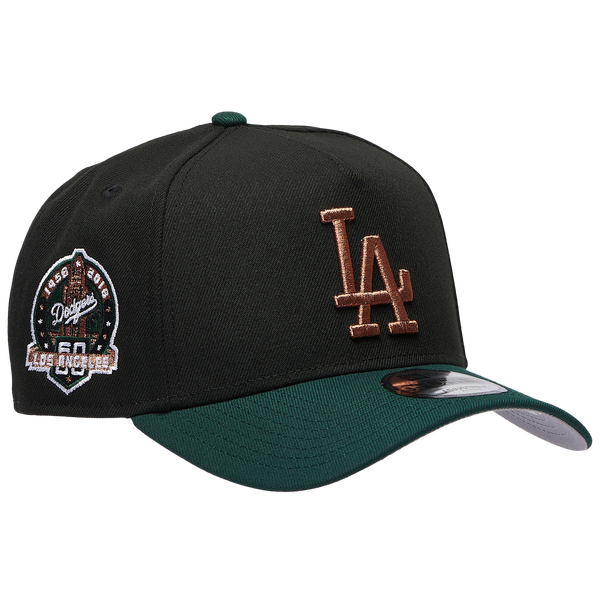 New Era Dodgers 9FORTY A-Frame Metallic Cap - Men's - Black/Green - Image 3