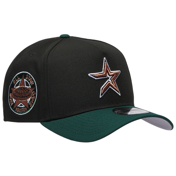 New Era Astros 9FORTY A-Frame Metallic Cap - Men's - Black/Green - Image 3