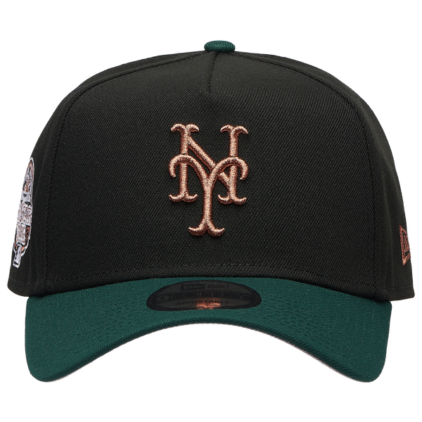 New Era Mets 9FORTY A-Frame Metallic Cap - Men's - Black/Green - Image 2