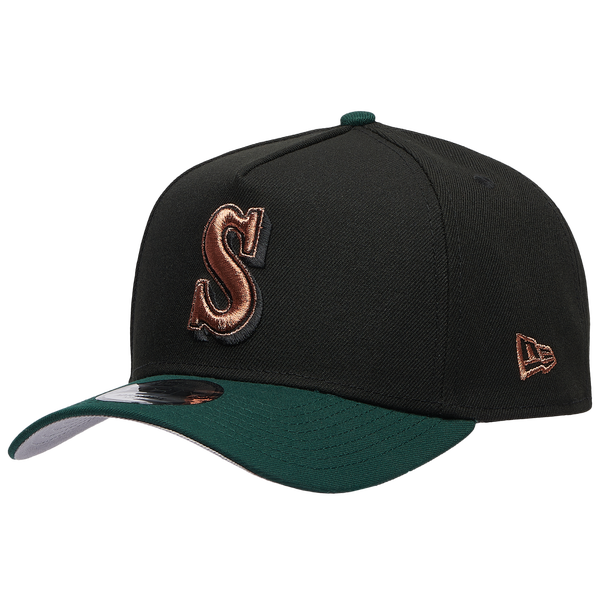 New Era Mariners 9FORTY A-Frame Metallic Cap - Men's - Black/Green